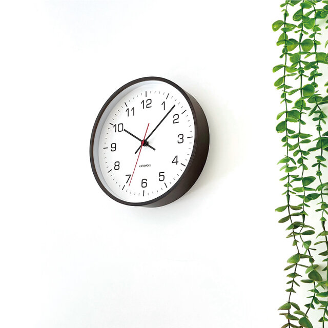 KATOMOKU plywood clock 4 ブラウン km-44BR 掛け時計 木製 曲げわっぱ