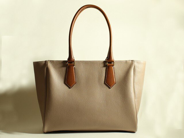 【一点のみSALE】Large Tote トープ×ブラウンの画像1枚目