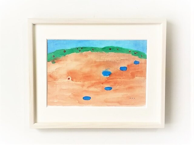 「雨上がりの晴れた空に」イラスト原画 ※額縁入りの画像1枚目
