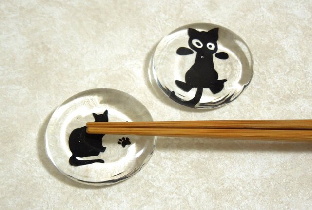 【baabaさまオーダー品】黒猫さんの箸置きセットの画像1枚目
