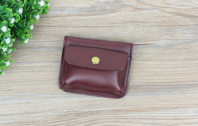 本革 ミニ財布 カード入れ&コインケース ちょっとしたお出かけに最適 ☆RedBrown☆の画像1枚目