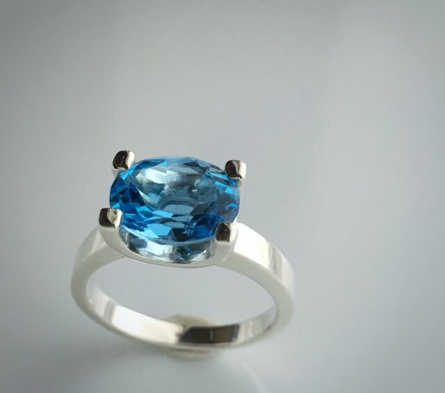 blue topaz ring/silver925の画像1枚目