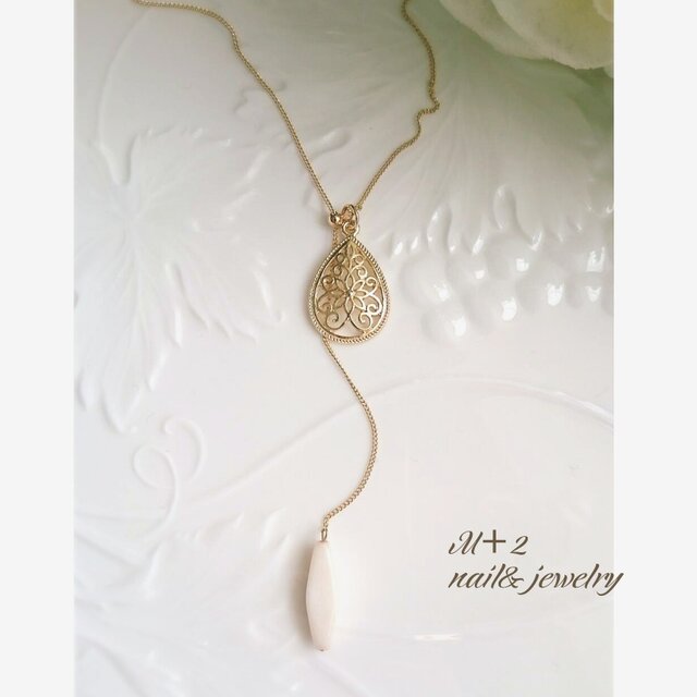 New*gold dropのclassic*ラリエットネックレスの画像1枚目