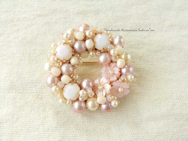 Brooch シェル 淡水パール(K0600)の画像1枚目