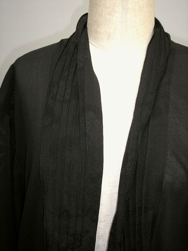 正絹黒絽のロングジャケット Iichi ハンドメイド クラフト作品 手仕事品の通販