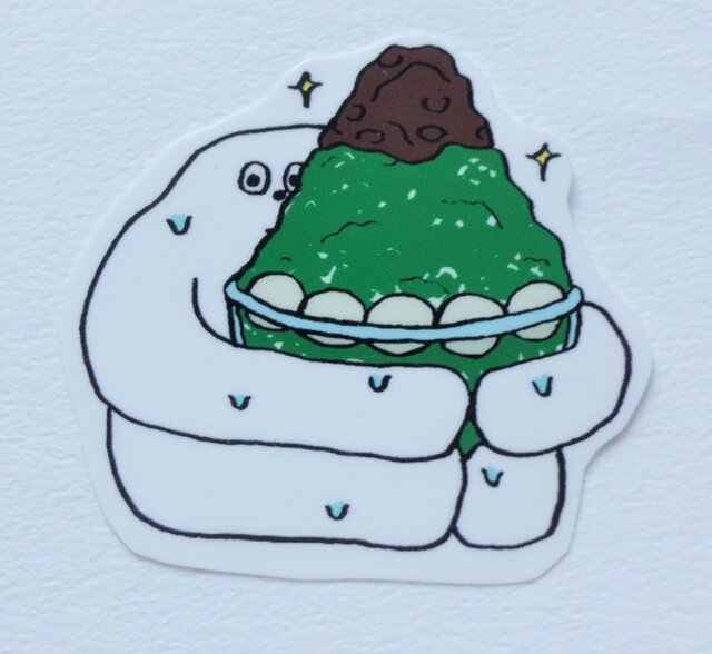 かき氷 ステッカー ゴーレム イラスト シールの画像1枚目