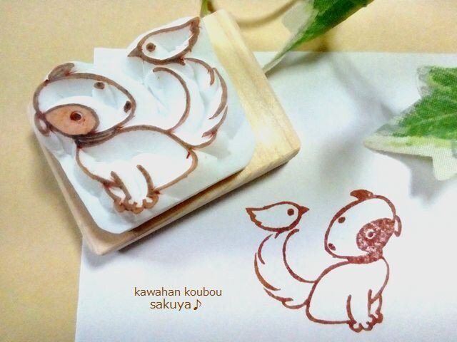 ワン太と小鳥さん・消しゴムはんこ | iichi 日々の暮らしを心地よく