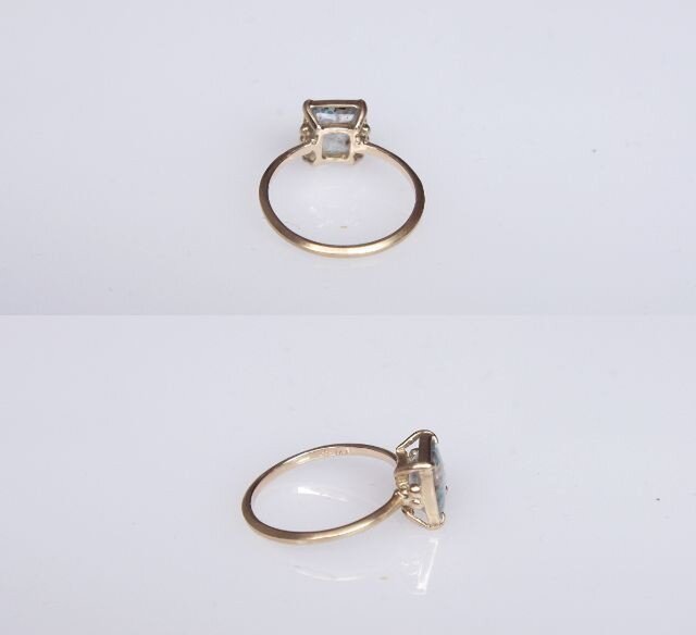 ギラライトインクォーツ（パライバクォーツ）スクエア K10リング