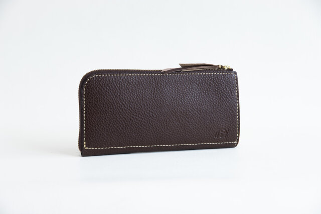 姫路産 グロスシュリンクレザー L字ファスナー長財布 牛革