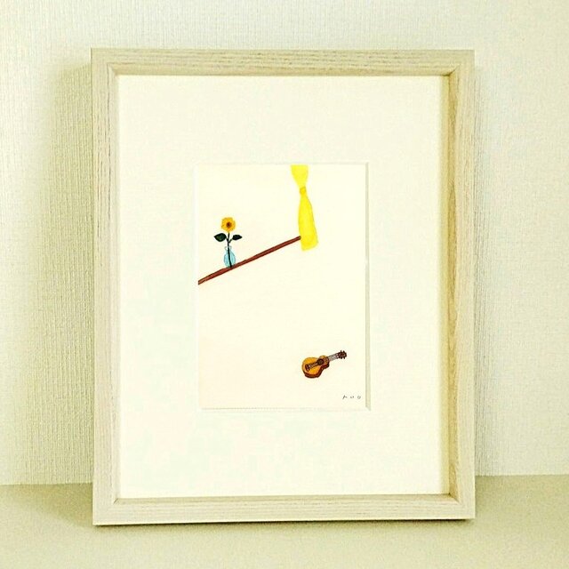 夏の絵｜原画「夏の日に」　※木製額縁入り（インチサイズ）