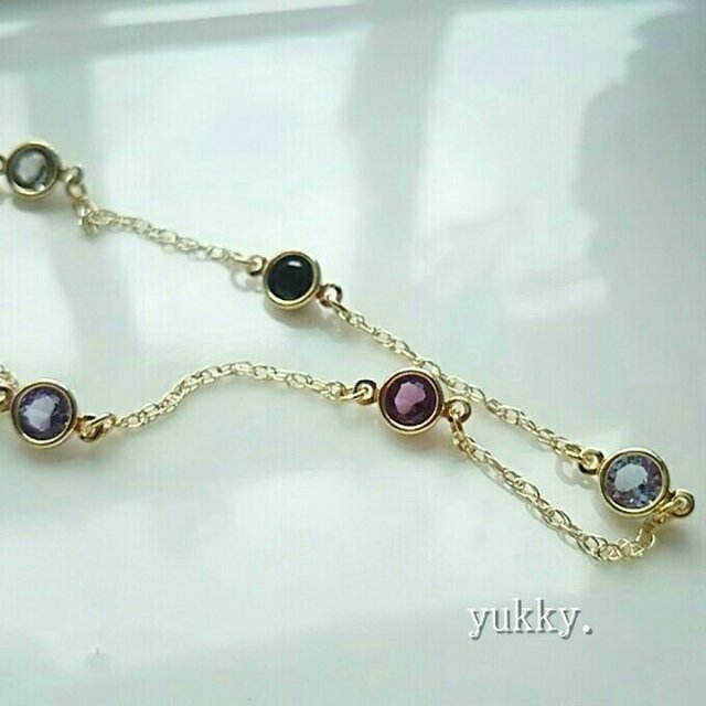 初秋＊スワロフスキー＊autumnカラーBracelet(14Kgf)