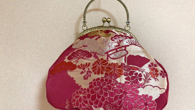 アンティーク調花柄黒レース　あおりがま口バッグ　ハンドメイド 楽天市場】レース がま口バッグ 「ブラック」 バッグ 黒
