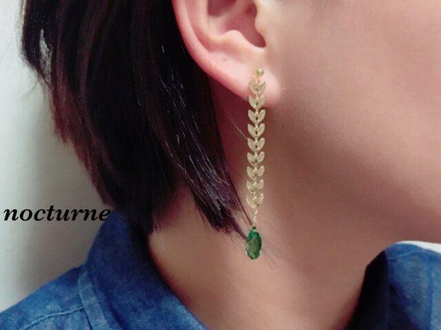 【14kgf】autumn leaf chain pierceの画像1枚目