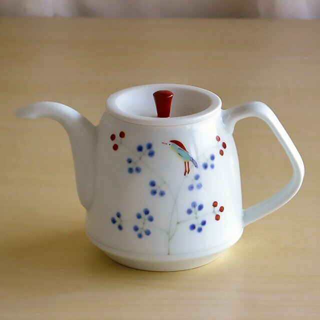 錦鳥と木の実　ポット