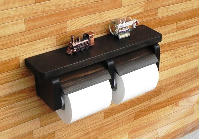 木製トイレットペーパーホルダー Ver.3(ウォルナット)の画像1枚目