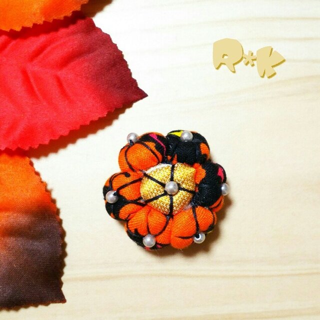 Halloweenのオバケ模様花のマグネット