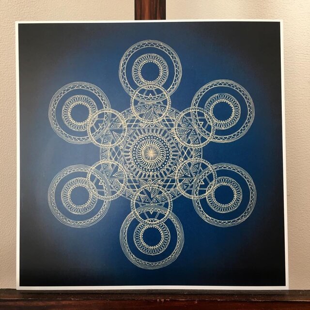 曼荼羅屋オリジナルプリント「金環」B4正方形サイズの画像1枚目