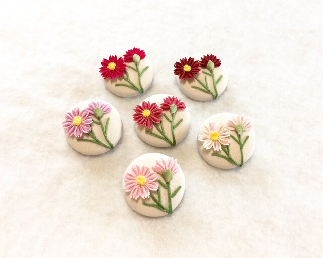 全6色⟫ コスモスのくるみヘアゴム （ つまみ細工＊受注制作