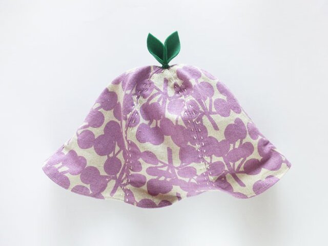 SALE! ぐんぐん大きくなあれ!葉っぱハット なにかの実 ラベンダーの画像1枚目
