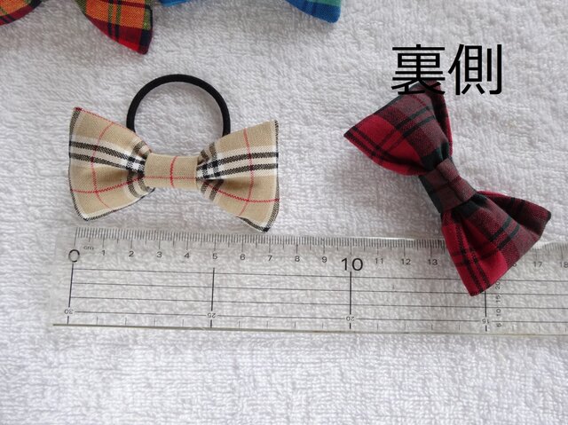 8・ハンドメイド☆ヘアゴム　チェック柄 タータンチェックのリボンのヘアゴム | iichi 日々の暮らしを心地よく