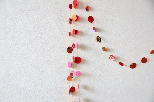 和風ガーランド 赤 | iichi 日々の暮らしを心地よくするハンドメイドや