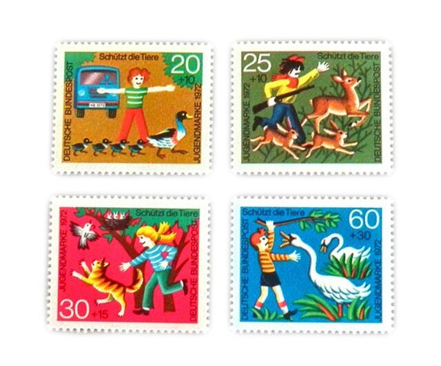 ドイツシリーズ切手(動物愛護)Germany DA-STE080の画像1枚目