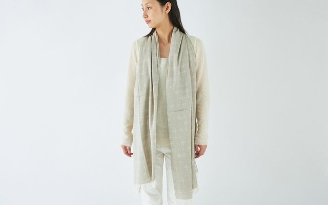 【sale】enrica organiccotton scarf / beigeの画像1枚目