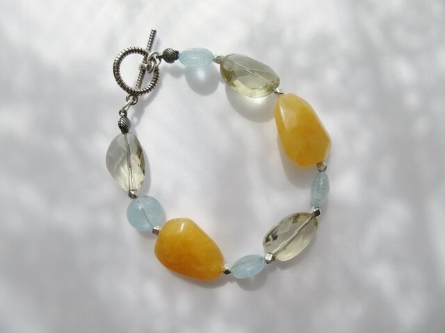 シトラス＊天然石レモンクォーツ＆イエロージェイド＆アクア