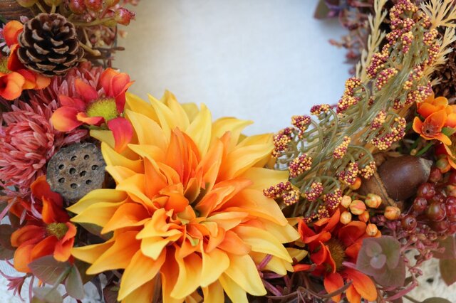 アンティークキルトで贅沢布リース両面♡ 限定１個ハンドメイド·͜· ♡ アンティークキルトで贅沢布リース両面♡ 限定1個ハンドメイド·͜