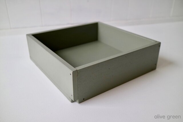 木箱 Plywood box 3 -オリーブグリーン-の画像1枚目