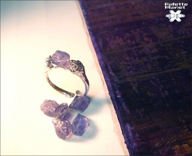 SV925原石Lace Link Open Ringアイオライト | iichi 日々の暮らしを