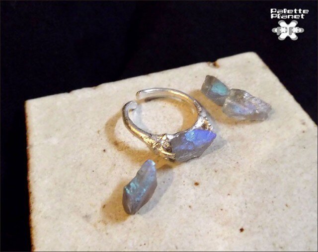 SV925原石Lace Link Open Ringアイオライト | iichi 日々の暮らしを