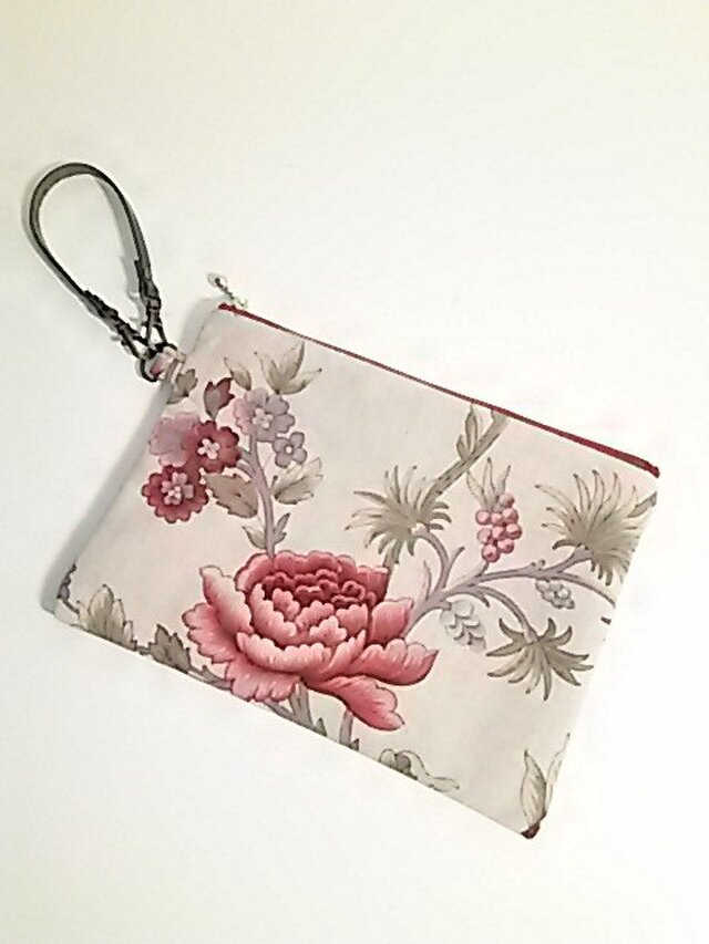 <送料無料>ぺたんこポーチ・花柄の画像1枚目