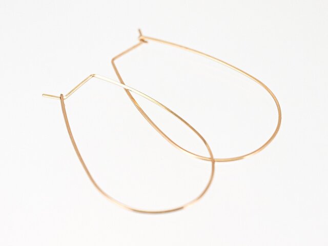 14KGF Square Wire Earrings / Dropの画像1枚目