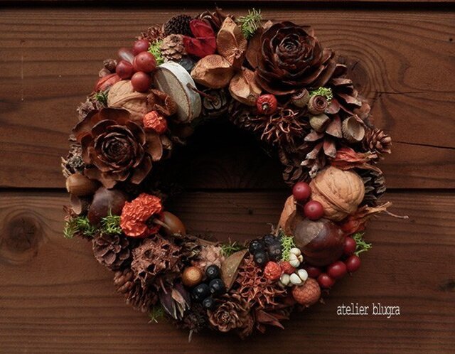 八ヶ岳〜(新作)静かな森の木の実のWreath1の画像1枚目