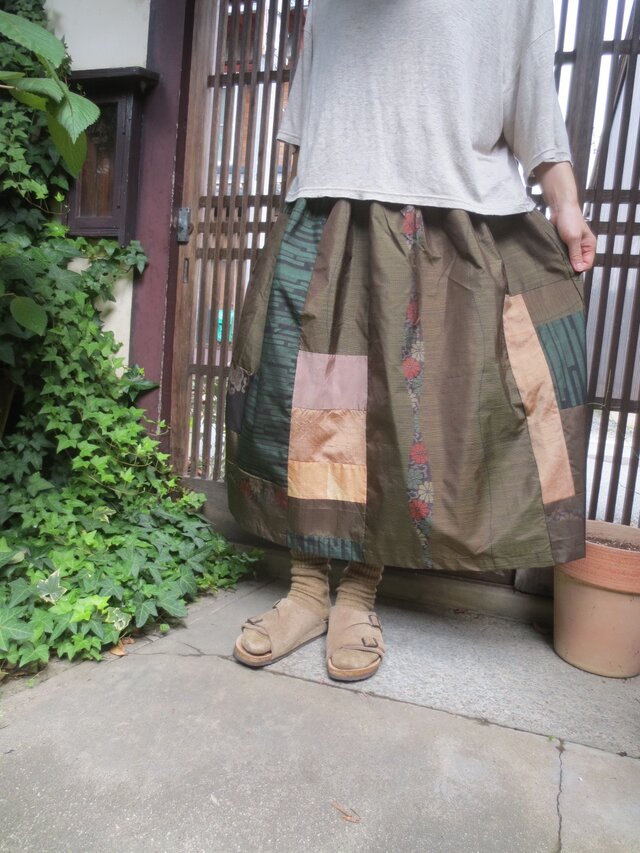 秋に向けて…着物紬リメイク☆おとな女子のお出かけに♪80㎝丈