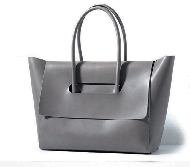 【人気デザイン新色】本牛革 トートバッグ DARK GREY 【受注製作】の画像1枚目