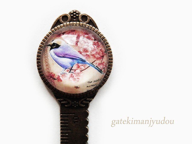 定規型ブックマーカー / 花と鳥の画像1枚目