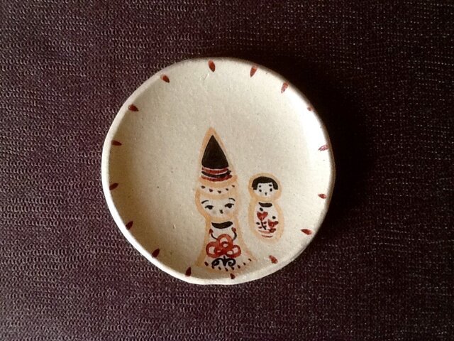 こけし小皿 4番の画像1枚目