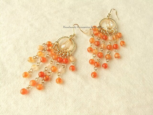 Pierces or Earrings カーネリアン(P0776)の画像1枚目