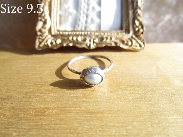 silver 淡水パールリングの画像1枚目