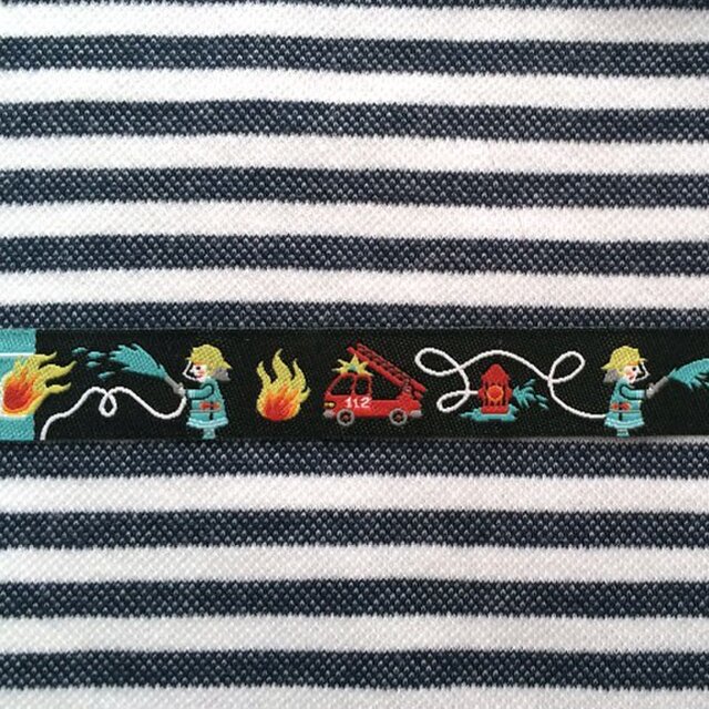 ドイツファーベミクス 刺繍リボン 1m-消防士 ブラックの画像1枚目