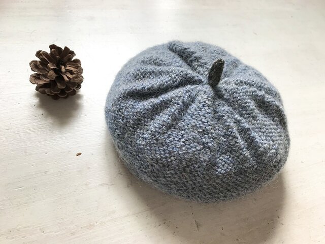 ニットベレー帽[ブルーグレー] | iichi 日々の暮らしを心地よくする