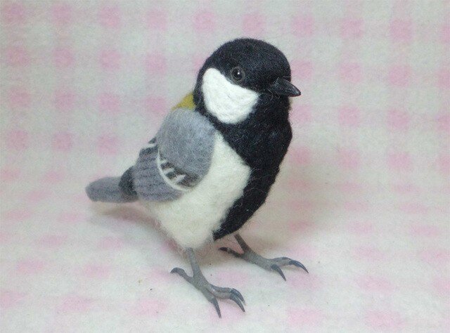 リアル シジュウカラ ほぼライフサイズ 四十雀 羊毛フェルト 受注作成