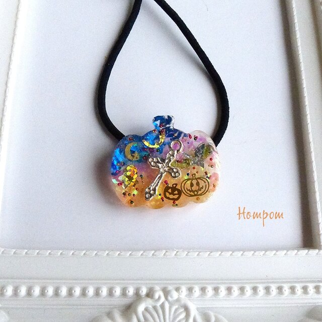 ハロウイン カボチャのヘアゴム　ホムポム