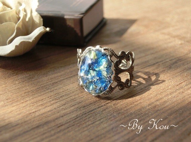*:§ Blue Opal §:*ヴィンテージ・レーシーリング。の画像1枚目