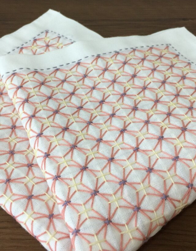 刺し子♡ふきん (あじさい)