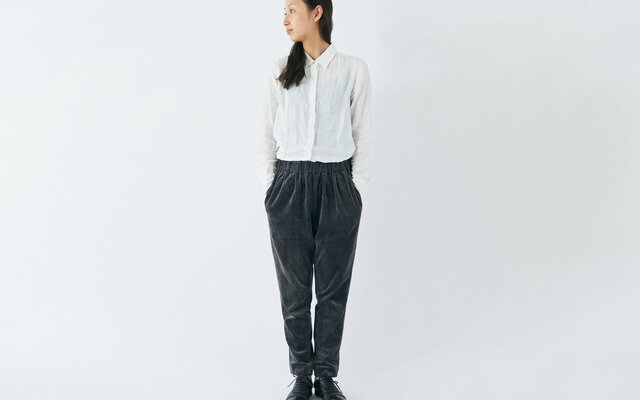 【送料無料】enrica velourpants organic cotton / botanical dyeの画像1枚目