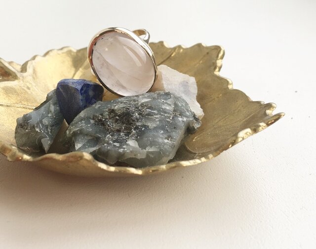 -SOLD OUT- rose quartz ring k10の画像1枚目