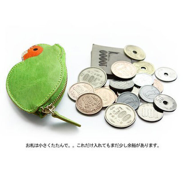 オーダー品　ファスナー小銭入れ　グリーン×オレンジ オーダー品ファスナー小銭入れグリーン×オレンジ
